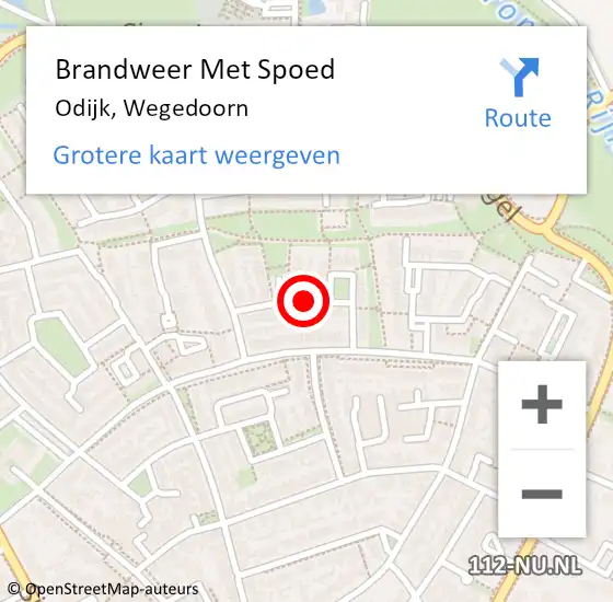 Locatie op kaart van de 112 melding: Brandweer Met Spoed Naar Odijk, Wegedoorn op 27 februari 2019 23:19