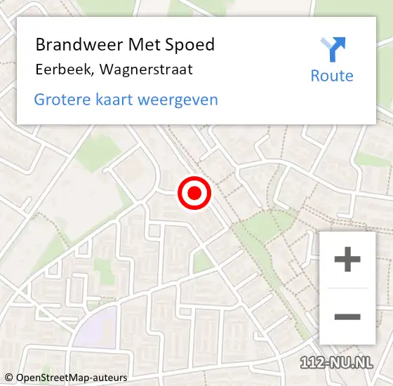 Locatie op kaart van de 112 melding: Brandweer Met Spoed Naar Eerbeek, Wagnerstraat op 28 februari 2019 00:52