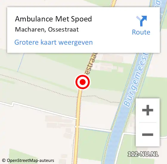 Locatie op kaart van de 112 melding: Ambulance Met Spoed Naar Macharen, Ossestraat op 28 februari 2019 01:28