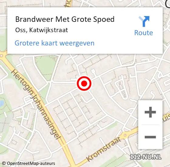 Locatie op kaart van de 112 melding: Brandweer Met Grote Spoed Naar Oss, Oude Kerkstraat op 28 februari 2019 03:01