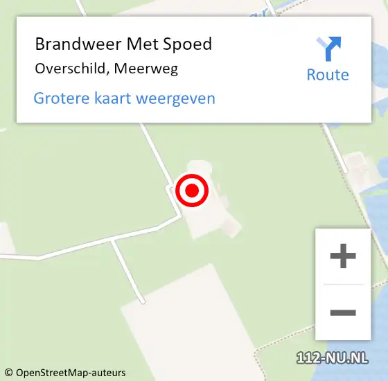 Locatie op kaart van de 112 melding: Brandweer Met Spoed Naar Overschild, Meerweg op 24 maart 2014 21:37