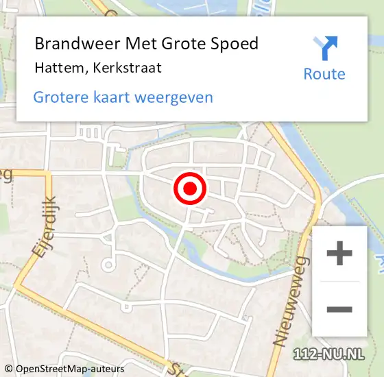 Locatie op kaart van de 112 melding: Brandweer Met Grote Spoed Naar Hattem, Kerkstraat op 28 februari 2019 07:13