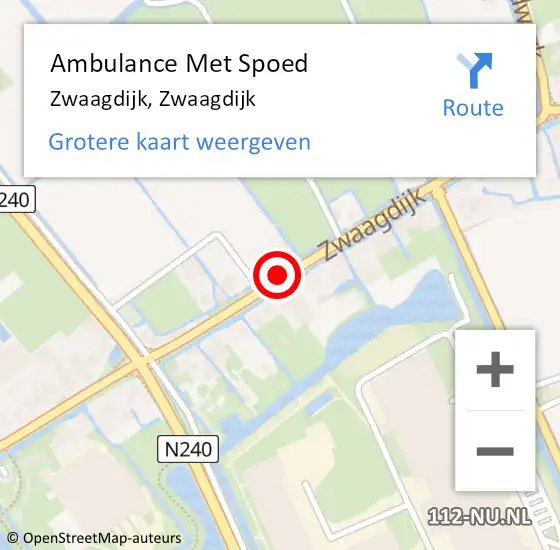 Locatie op kaart van de 112 melding: Ambulance Met Spoed Naar Zwaagdijk, Zwaagdijk op 28 februari 2019 08:22