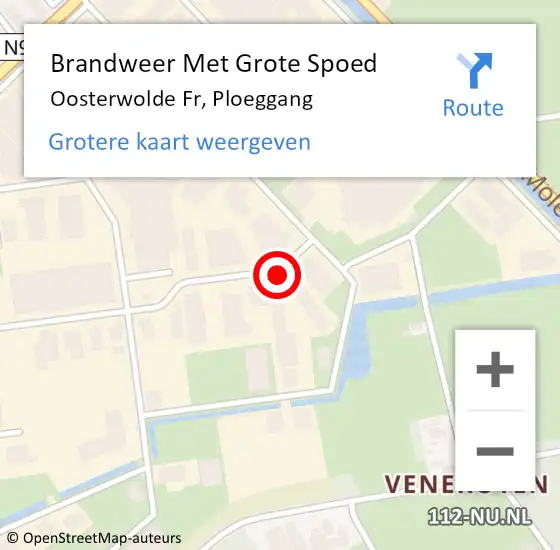 Locatie op kaart van de 112 melding: Brandweer Met Grote Spoed Naar Oosterwolde Fr, Ploeggang op 28 februari 2019 08:41