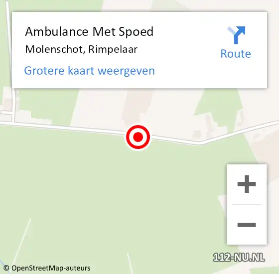 Locatie op kaart van de 112 melding: Ambulance Met Spoed Naar Molenschot, Rimpelaar op 28 februari 2019 09:05