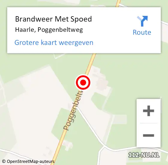 Locatie op kaart van de 112 melding: Brandweer Met Spoed Naar Haarle, Poggenbeltweg op 28 februari 2019 09:28