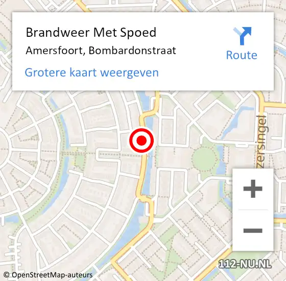 Locatie op kaart van de 112 melding: Brandweer Met Spoed Naar Amersfoort, Bombardonstraat op 28 februari 2019 10:16