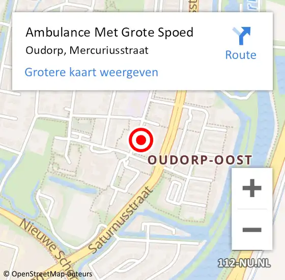 Locatie op kaart van de 112 melding: Ambulance Met Grote Spoed Naar Oudorp, Mercuriusstraat op 24 maart 2014 22:16