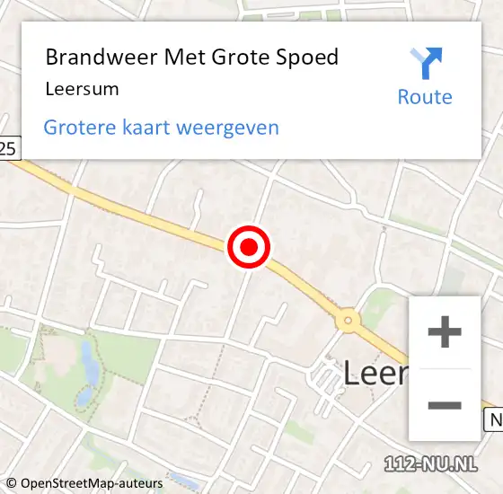 Locatie op kaart van de 112 melding: Brandweer Met Grote Spoed Naar Leersum op 28 februari 2019 10:44