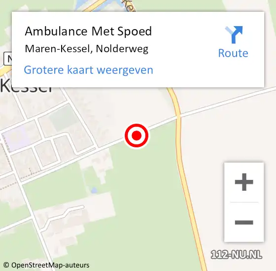 Locatie op kaart van de 112 melding: Ambulance Met Spoed Naar Maren-Kessel, Nolderweg op 28 februari 2019 10:54