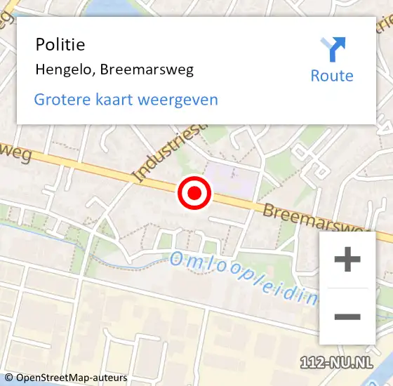 Locatie op kaart van de 112 melding: Politie Hengelo Ov, Breemarsweg op 28 februari 2019 11:51