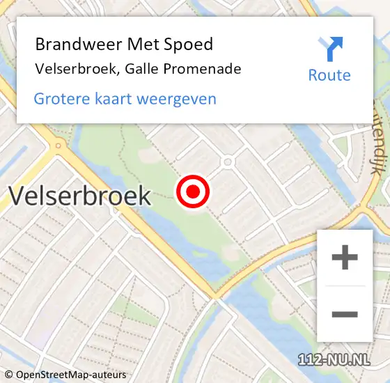 Locatie op kaart van de 112 melding: Brandweer Met Spoed Naar Velserbroek, Galle Promenade op 28 februari 2019 12:05