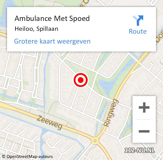 Locatie op kaart van de 112 melding: Ambulance Met Spoed Naar Heiloo, Spillaan op 28 februari 2019 12:26