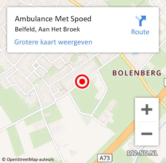 Locatie op kaart van de 112 melding: Ambulance Met Spoed Naar Belfeld, Aan het Broek op 28 februari 2019 13:19