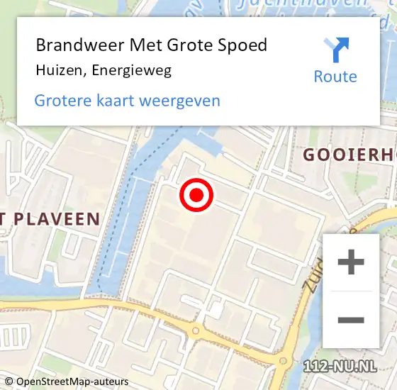 Locatie op kaart van de 112 melding: Brandweer Met Grote Spoed Naar Huizen, Energieweg op 28 februari 2019 13:24