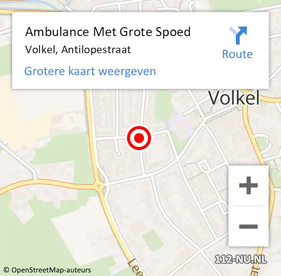 Locatie op kaart van de 112 melding: Ambulance Met Grote Spoed Naar Volkel, Rendierstraat op 28 februari 2019 16:43