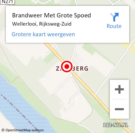 Locatie op kaart van de 112 melding: Brandweer Met Grote Spoed Naar Wellerlooi, Rijksweg-Zuid op 28 februari 2019 17:39