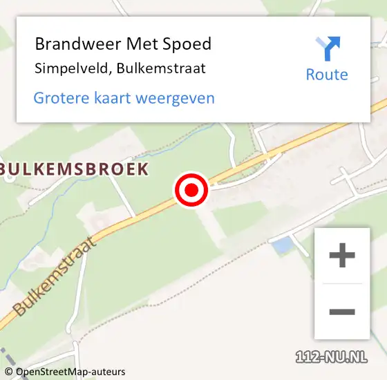 Locatie op kaart van de 112 melding: Brandweer Met Spoed Naar Simpelveld, Bulkemstraat op 28 februari 2019 17:56