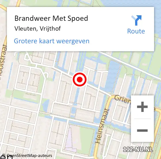 Locatie op kaart van de 112 melding: Brandweer Met Spoed Naar Vleuten, Vrijthof op 28 februari 2019 21:56