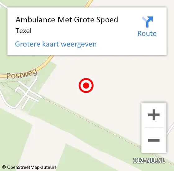 Locatie op kaart van de 112 melding: Ambulance Met Grote Spoed Naar Texel op 28 februari 2019 22:51