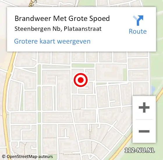 Locatie op kaart van de 112 melding: Brandweer Met Grote Spoed Naar Steenbergen Nb, Plataanstraat op 1 maart 2019 01:46