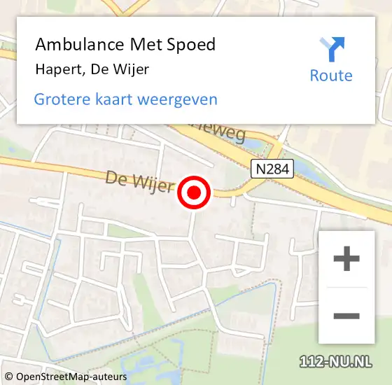 Locatie op kaart van de 112 melding: Ambulance Met Spoed Naar Hapert, De Wijer op 1 maart 2019 08:19