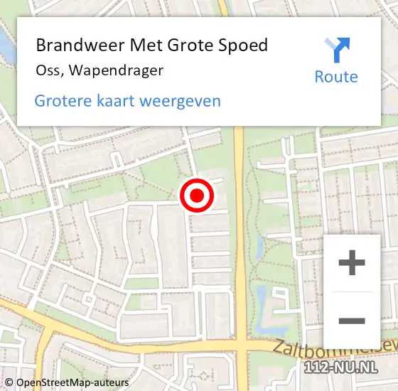 Locatie op kaart van de 112 melding: Brandweer Met Grote Spoed Naar Oss, Wapendrager op 1 maart 2019 10:24