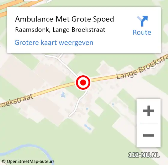 Locatie op kaart van de 112 melding: Ambulance Met Grote Spoed Naar Raamsdonk, Lange Broekstraat op 1 maart 2019 11:59