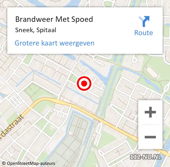 Locatie op kaart van de 112 melding: Brandweer Met Spoed Naar Sneek, Spitaal op 1 maart 2019 12:34