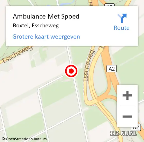 Locatie op kaart van de 112 melding: Ambulance Met Spoed Naar Boxtel, Esscheweg op 1 maart 2019 12:41