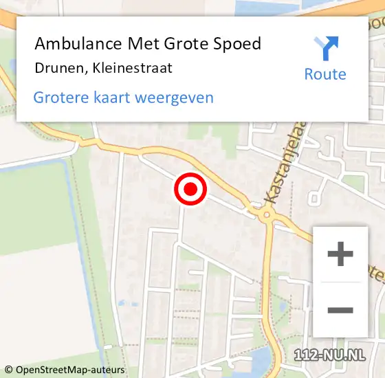 Locatie op kaart van de 112 melding: Ambulance Met Grote Spoed Naar Drunen, Kleinestraat op 1 maart 2019 13:04