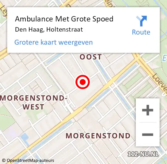 Locatie op kaart van de 112 melding: Ambulance Met Grote Spoed Naar Den Haag, Holtenstraat op 1 maart 2019 16:51