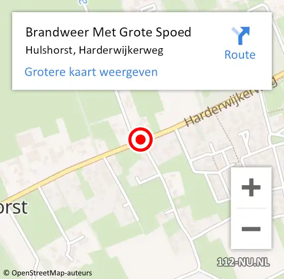 Locatie op kaart van de 112 melding: Brandweer Met Grote Spoed Naar Hulshorst, Harderwijkerweg op 1 maart 2019 19:41