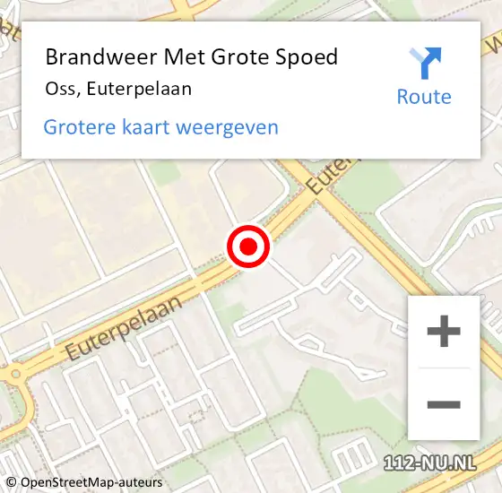 Locatie op kaart van de 112 melding: Brandweer Met Grote Spoed Naar Oss, Euterpelaan op 1 maart 2019 19:42