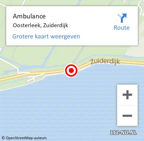 Locatie op kaart van de 112 melding: Ambulance Oosterleek, Zuiderdijk op 1 maart 2019 23:16