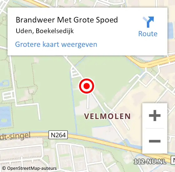 Locatie op kaart van de 112 melding: Brandweer Met Grote Spoed Naar Uden, Boekelsedijk op 1 maart 2019 23:29