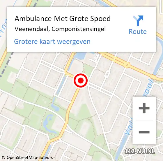 Locatie op kaart van de 112 melding: Ambulance Met Grote Spoed Naar Veenendaal, Componistensingel op 2 maart 2019 01:14