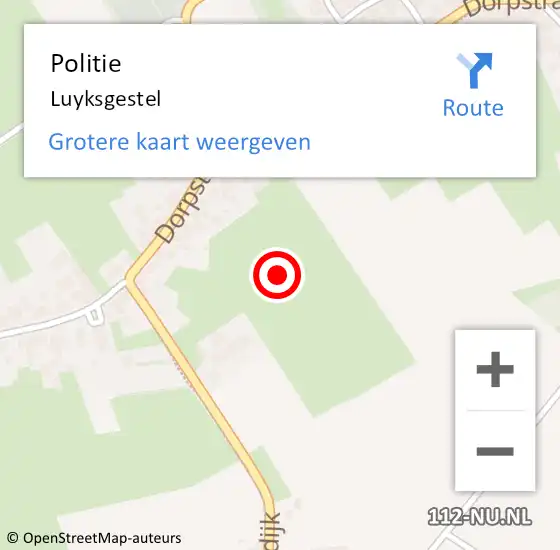 Locatie op kaart van de 112 melding: Politie Luyksgestel op 2 maart 2019 01:42