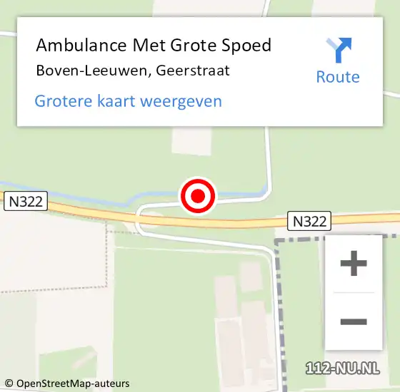 Locatie op kaart van de 112 melding: Ambulance Met Grote Spoed Naar Boven-Leeuwen, Geerstraat op 2 maart 2019 01:57