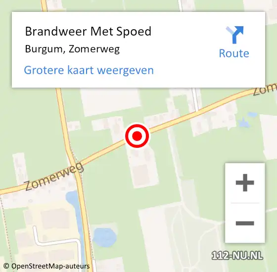 Locatie op kaart van de 112 melding: Brandweer Met Spoed Naar Burgum, Zomerweg op 2 maart 2019 05:32