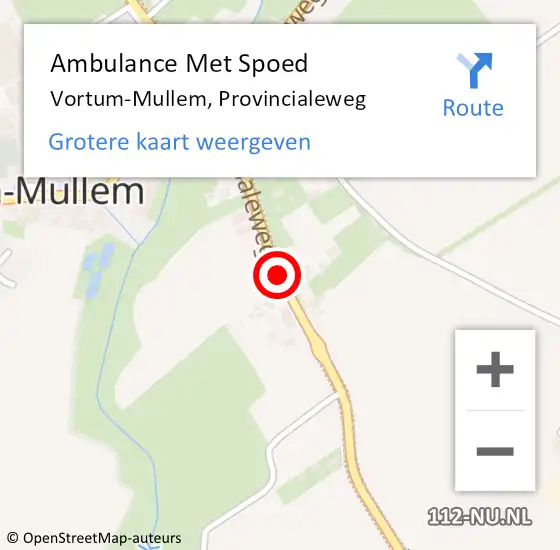 Locatie op kaart van de 112 melding: Ambulance Met Spoed Naar Vortum-Mullem, Provincialeweg op 2 maart 2019 10:21