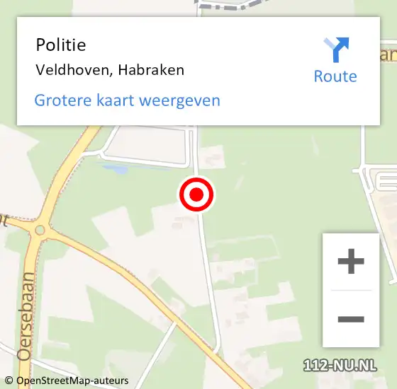 Locatie op kaart van de 112 melding: Politie Veldhoven, Habraken op 2 maart 2019 12:25