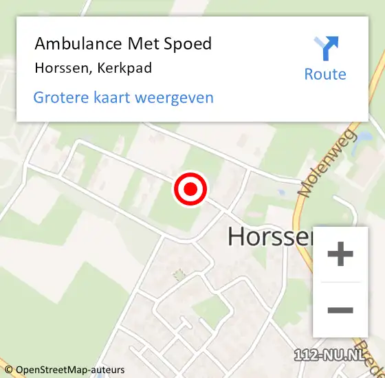 Locatie op kaart van de 112 melding: Ambulance Met Spoed Naar Horssen, Kerkpad op 2 maart 2019 12:47