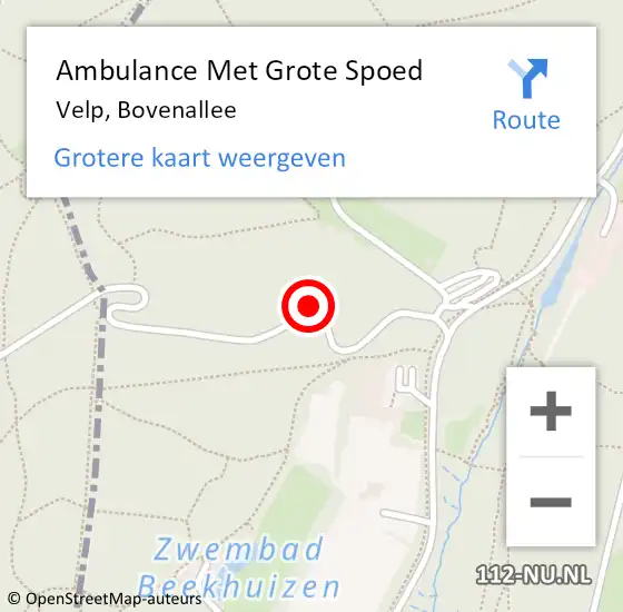 Locatie op kaart van de 112 melding: Ambulance Met Grote Spoed Naar Velp, Bovenallee op 2 maart 2019 13:03