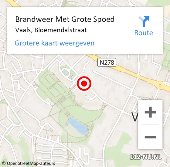 Locatie op kaart van de 112 melding: Brandweer Met Grote Spoed Naar Vaals, Bloemendalstraat op 2 maart 2019 15:45