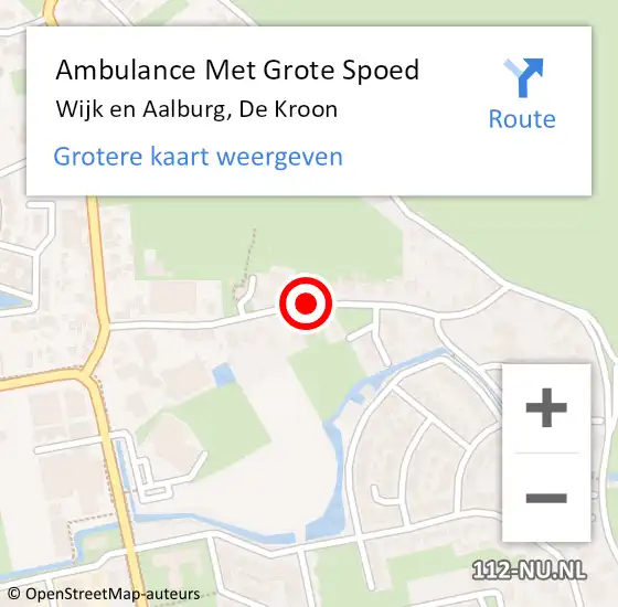 Locatie op kaart van de 112 melding: Ambulance Met Grote Spoed Naar Wijk en Aalburg, De Kroon op 2 maart 2019 16:40