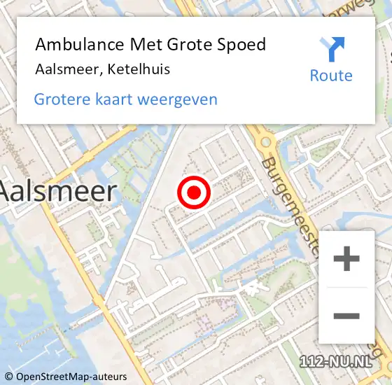 Locatie op kaart van de 112 melding: Ambulance Met Grote Spoed Naar Aalsmeer, Ketelhuis op 2 maart 2019 18:58