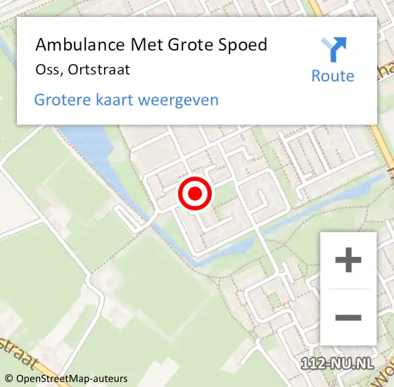 Locatie op kaart van de 112 melding: Ambulance Met Grote Spoed Naar Oss, Ortstraat op 2 maart 2019 19:07