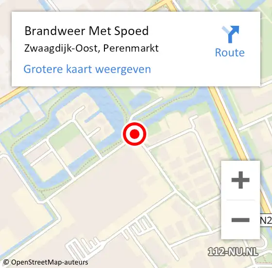 Locatie op kaart van de 112 melding: Brandweer Met Spoed Naar Zwaagdijk-Oost, Perenmarkt op 2 maart 2019 19:50