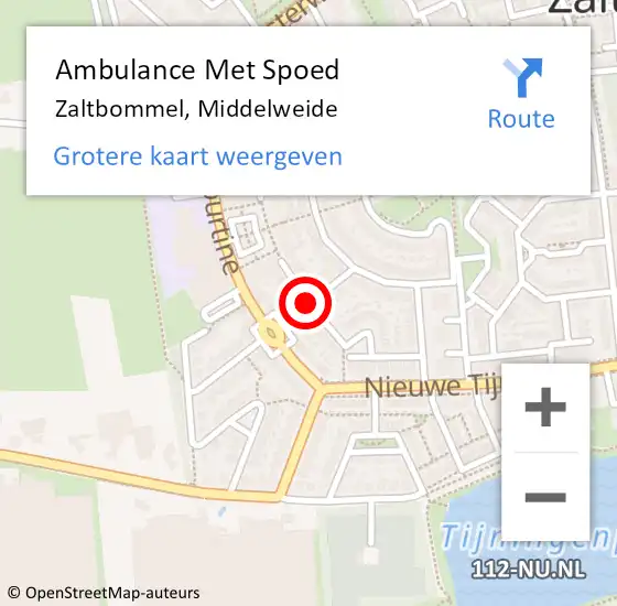 Locatie op kaart van de 112 melding: Ambulance Met Spoed Naar Zaltbommel, Middelweide op 2 maart 2019 20:21